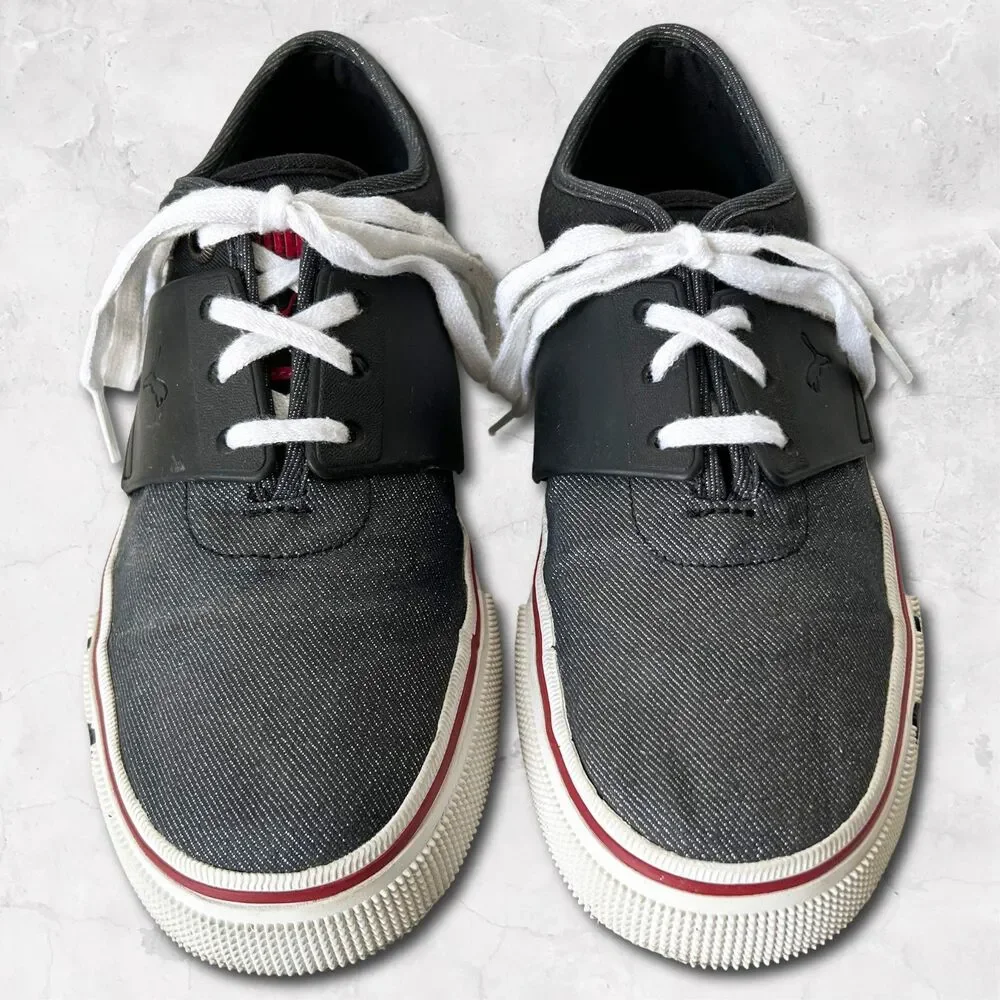 Puma Sport Lifestyle Women's 8 Casual Sneakers Grey Canvas Lace Up Skate Shoes